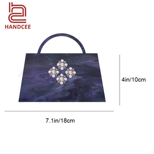 New Design Fashion Navy blue Acrylic Clutch Bag
