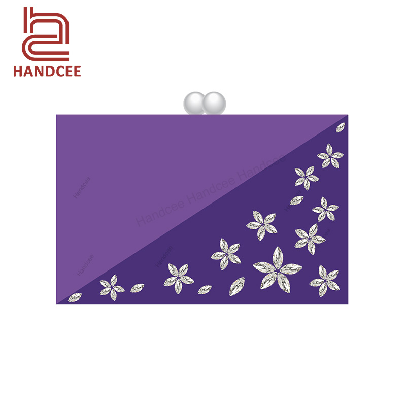 Custom Evening Party Bags Purple Acrylic Clutches and Purses